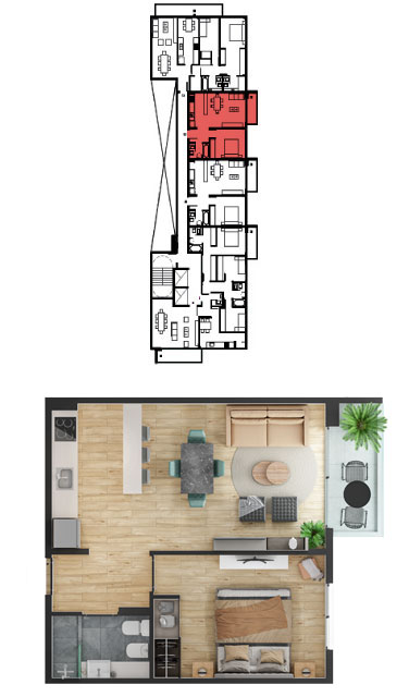 piso 1 al 8 - 2 amb mobile a