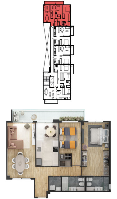 piso 2 al 8 - 3 amb mobile